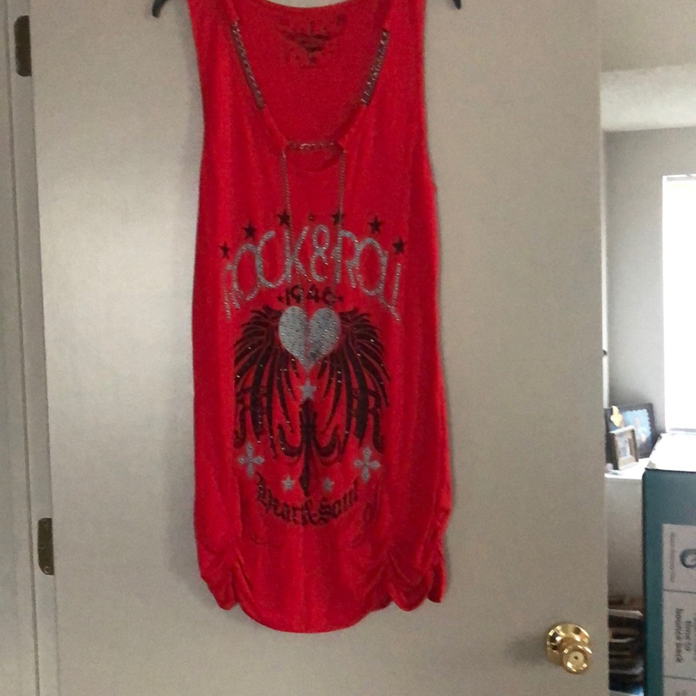 Red long knit top - Rock&Roll - Heart&Soul